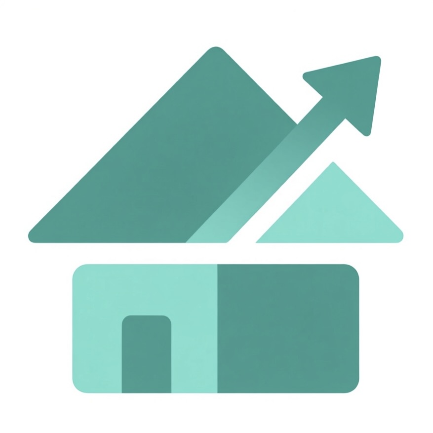 Two people shaking hands over a house model.